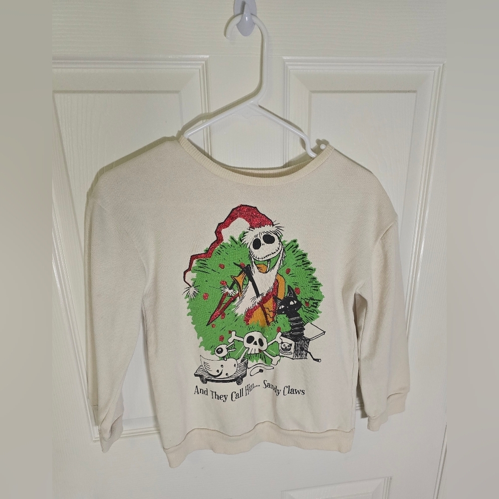 Disney Nightmare Before Christmas Girls Long Sleeve Pullover Sweater Medium
